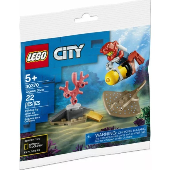 LEGO 30370 Ocean Diver polybag 22 pcs. 5+ With Stingray City Dive Sea Creature - Picture 1 of 1
